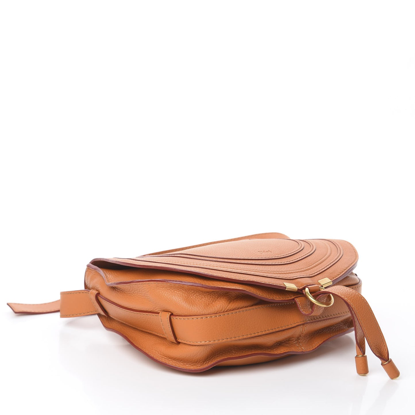 Calfskin Medium Marcie Round Crossbody Bag Indian Summer