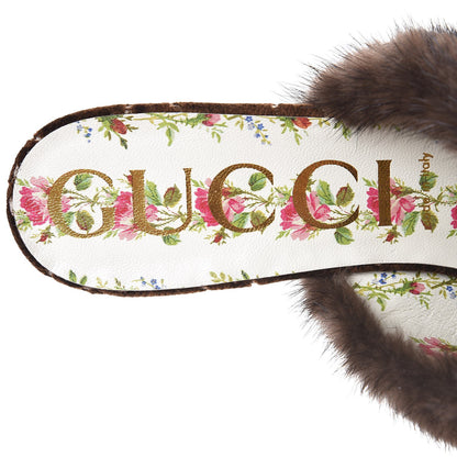 Gucci Mink Velvet GG Monogram Candy Mules 41 Scan Brown Brown 8 of 9