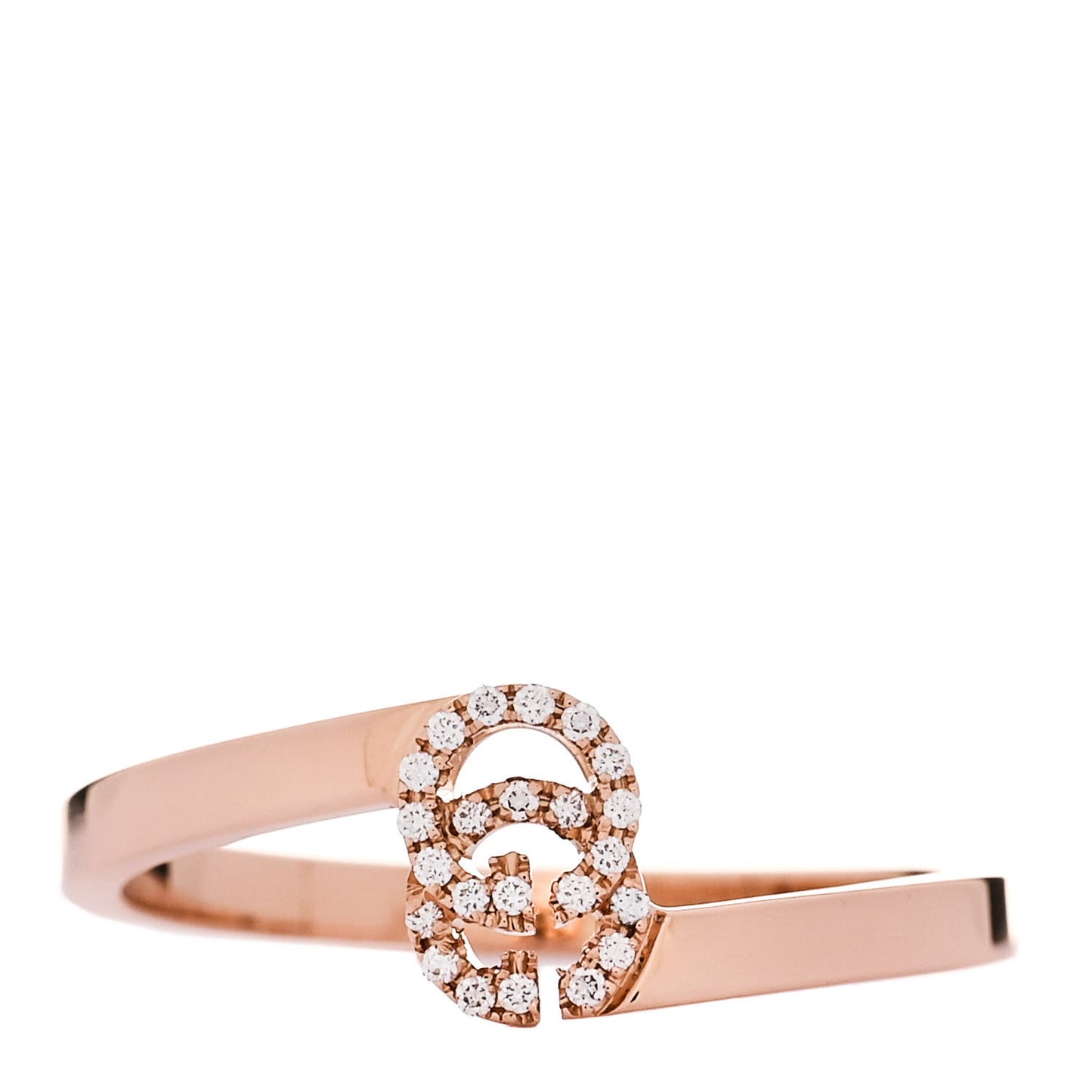 18K Rose Gold Diamond GG Running Ring 55 7.25