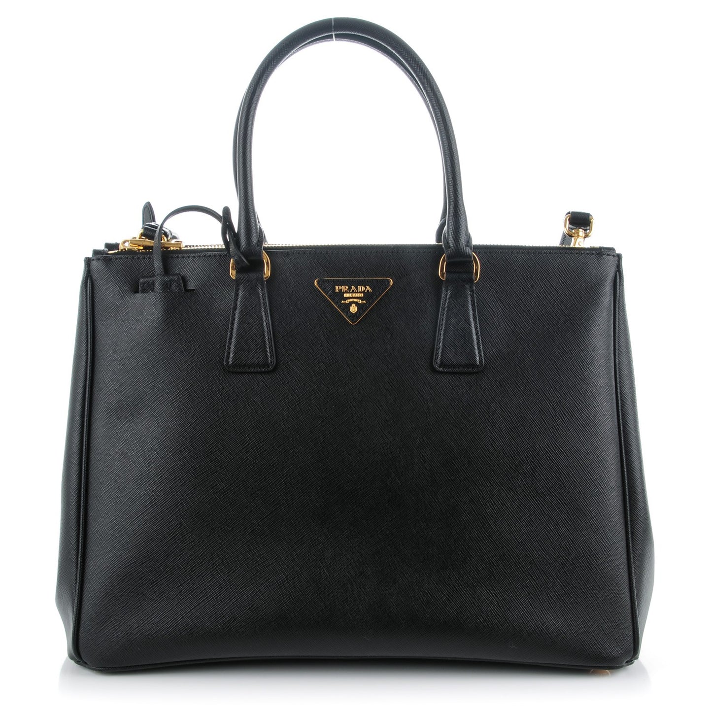 Saffiano Large Galleria Double Zip Tote Black