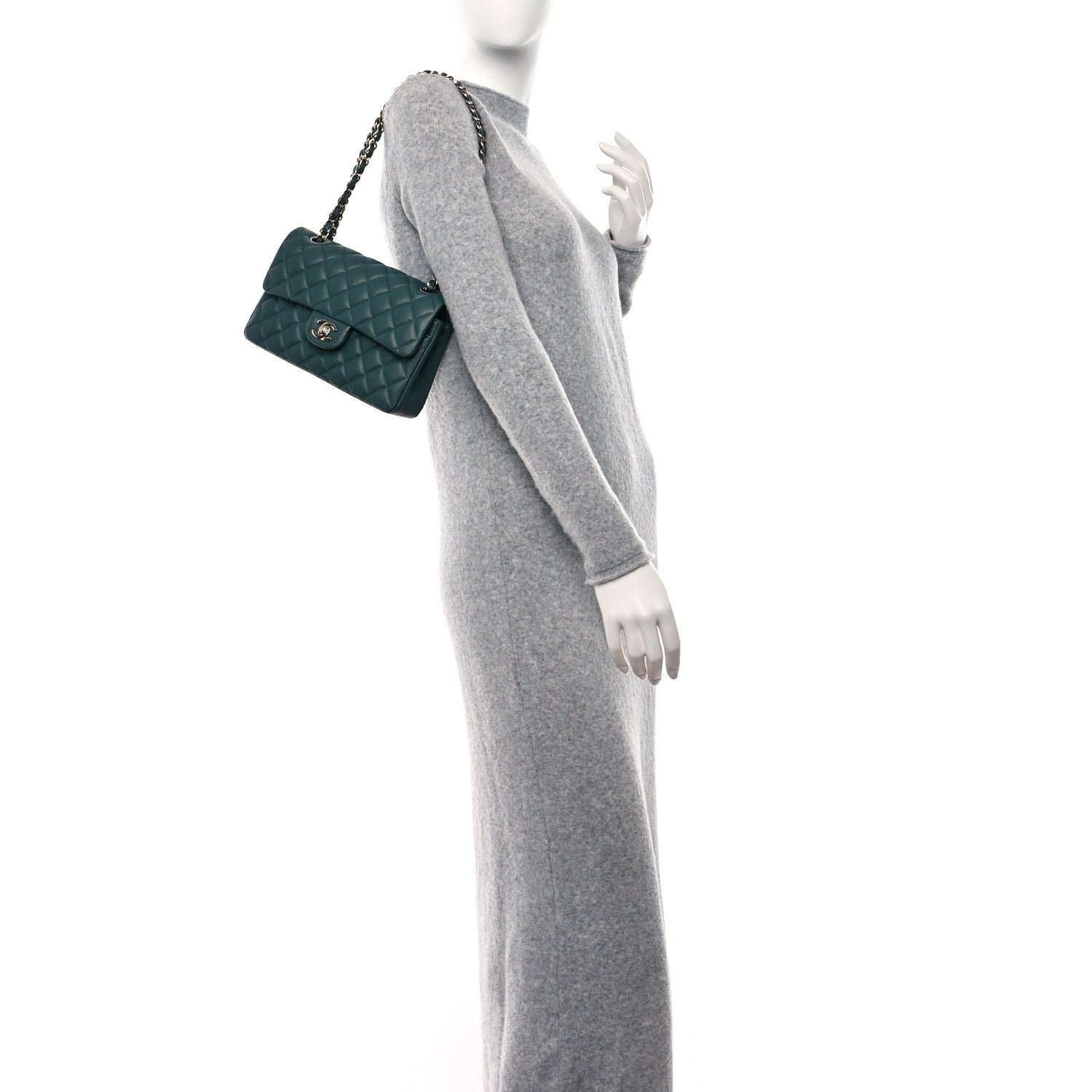 Chanel Caviar Quilted Small Double Flap Green 3 of 10