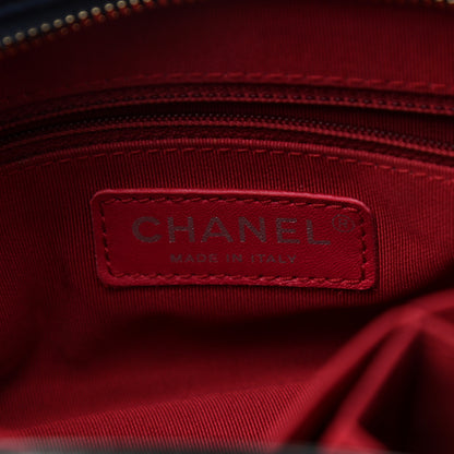 Chanel Aged Calfskin Quilted Large Gabrielle Shopping Tote Navy Black 6 of 11