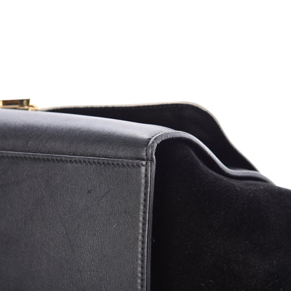 Celine Smooth Calfskin Suede Medium Bi-Color Trapeze Black 13 of 21