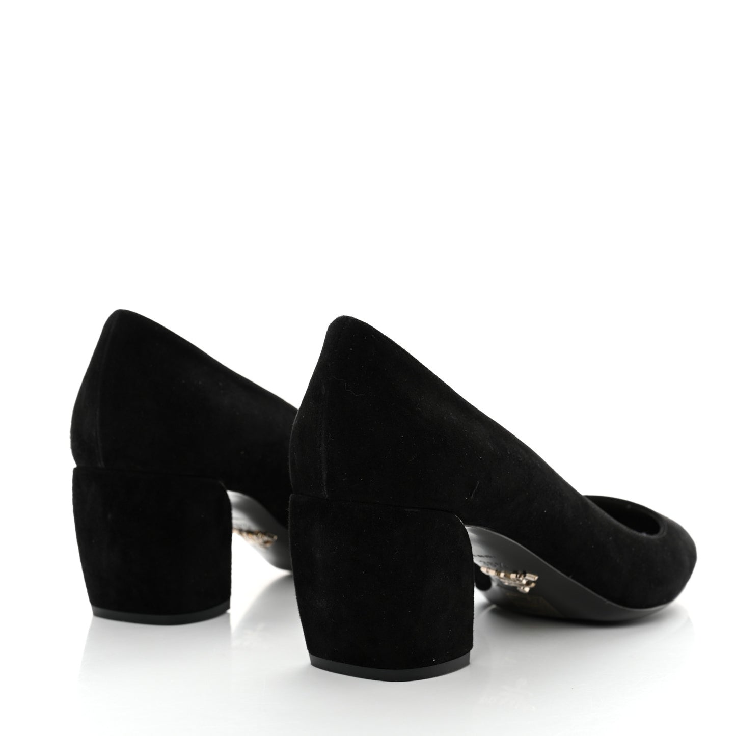 Suede Block Heel Pump 38.5 Black