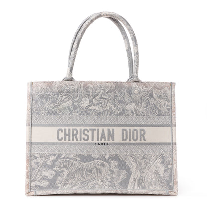 Christian Dior Canvas Embroidered Medium Dioriviera Toile De Jouy Reverse Book Tote Gray 1 of 13
