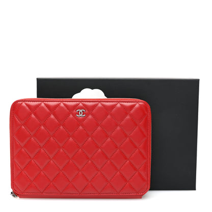 Chanel Lambskin Quilted Travel Case Red 8 of 8