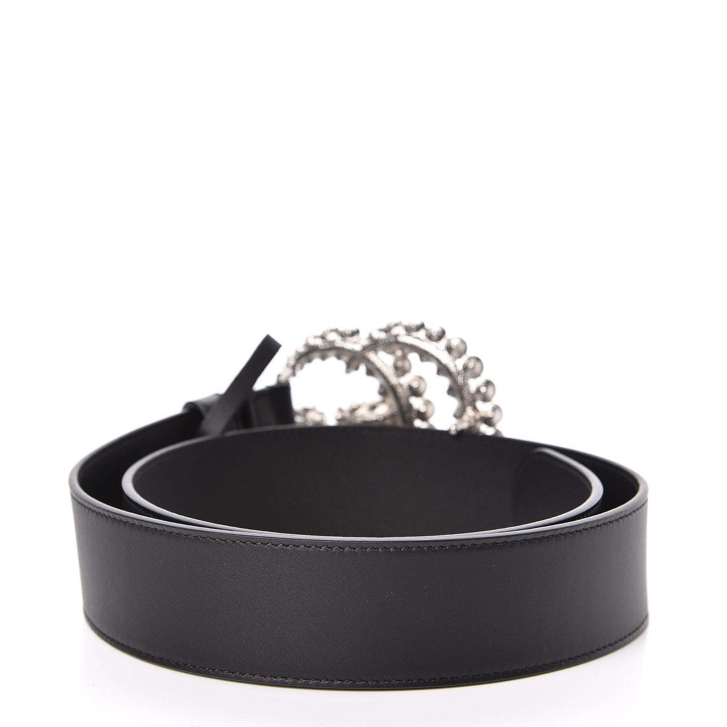 Calfskin Crystal Double G 40mm Belt 80 32 Black