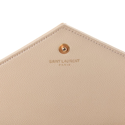 Saint Laurent Grain De Poudre Matelasse Chevron Monogram Chain Wallet Nude Powder 8 of 10