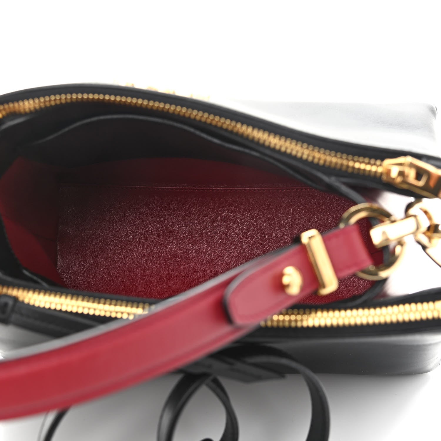 Prada New Calfskin Small Deux Shoulder Bag Black 5 of 11