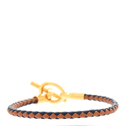 Hermes Swift Braided Glenan Bracelet Indigo Gold 3 of 5