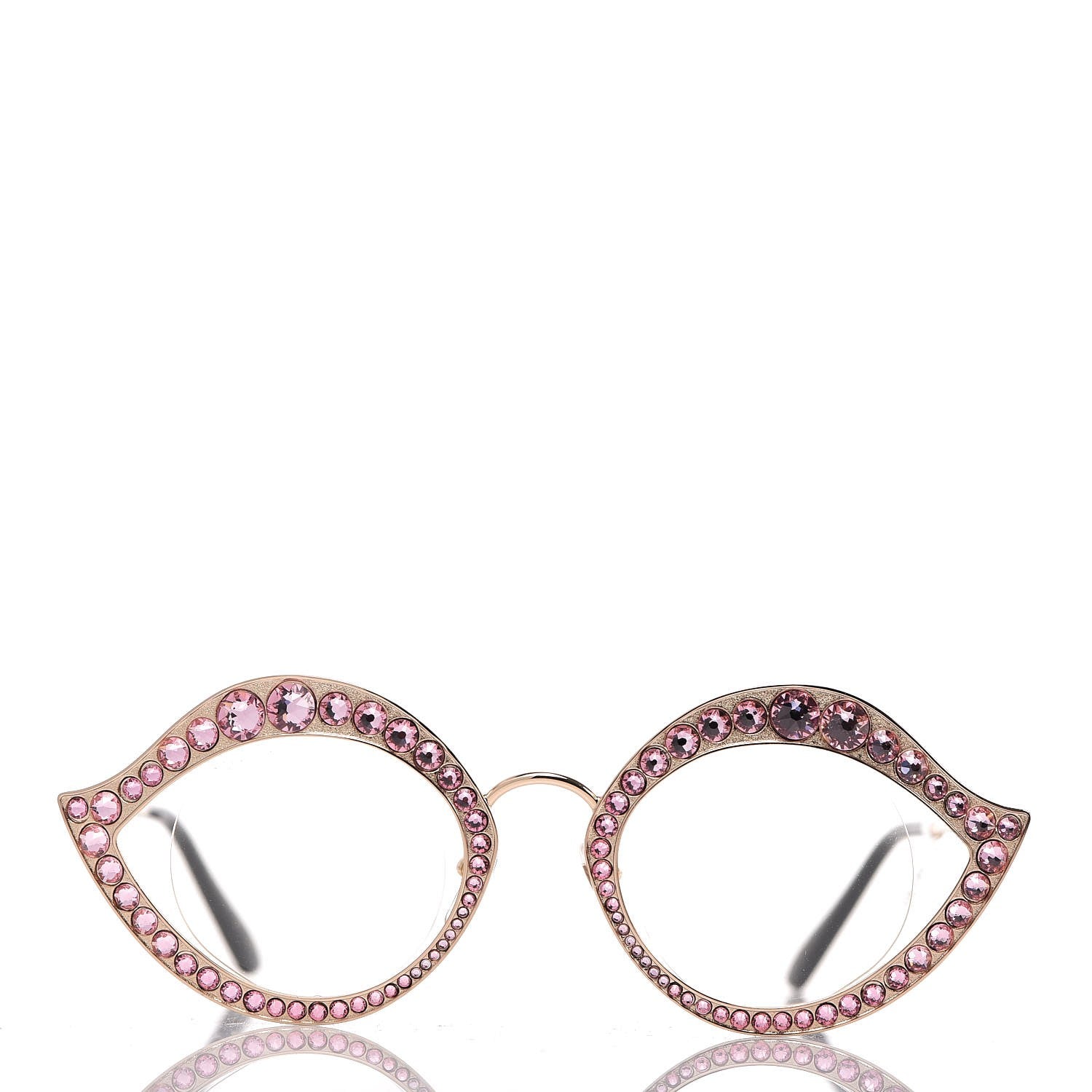 Gucci Metal Crystal Cat Eye Sunglasses GG0046S Light Pink 2 of 7