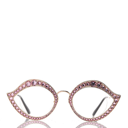 Gucci Metal Crystal Cat Eye Sunglasses GG0046S Light Pink 2 of 7