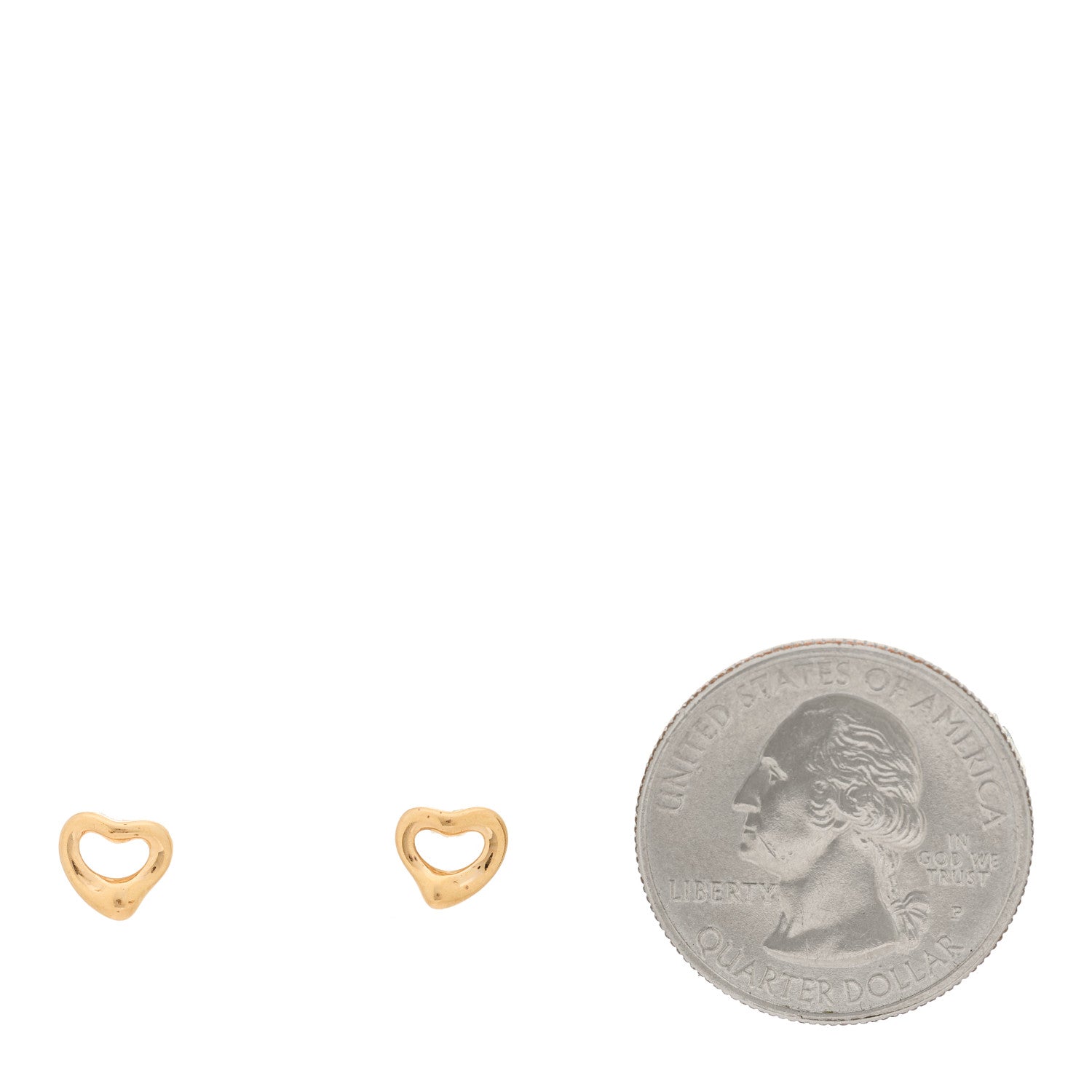 Tiffany 18K Rose Gold 7mm Elsa Peretti Open Heart Earrings 2 of 5