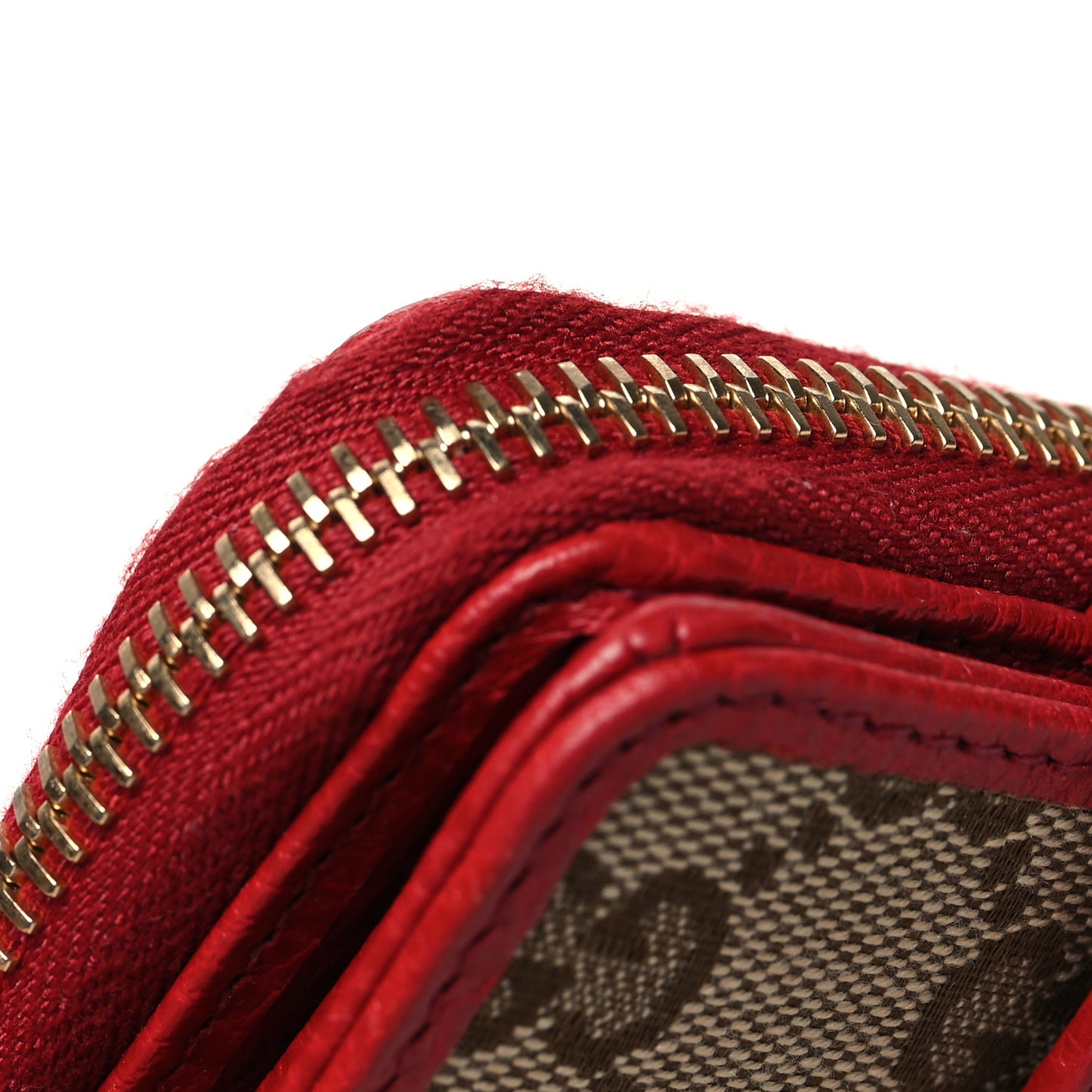 Monogram Dollar Calfskin Zip Around French Flap Wallet Beige Ebony Rosso