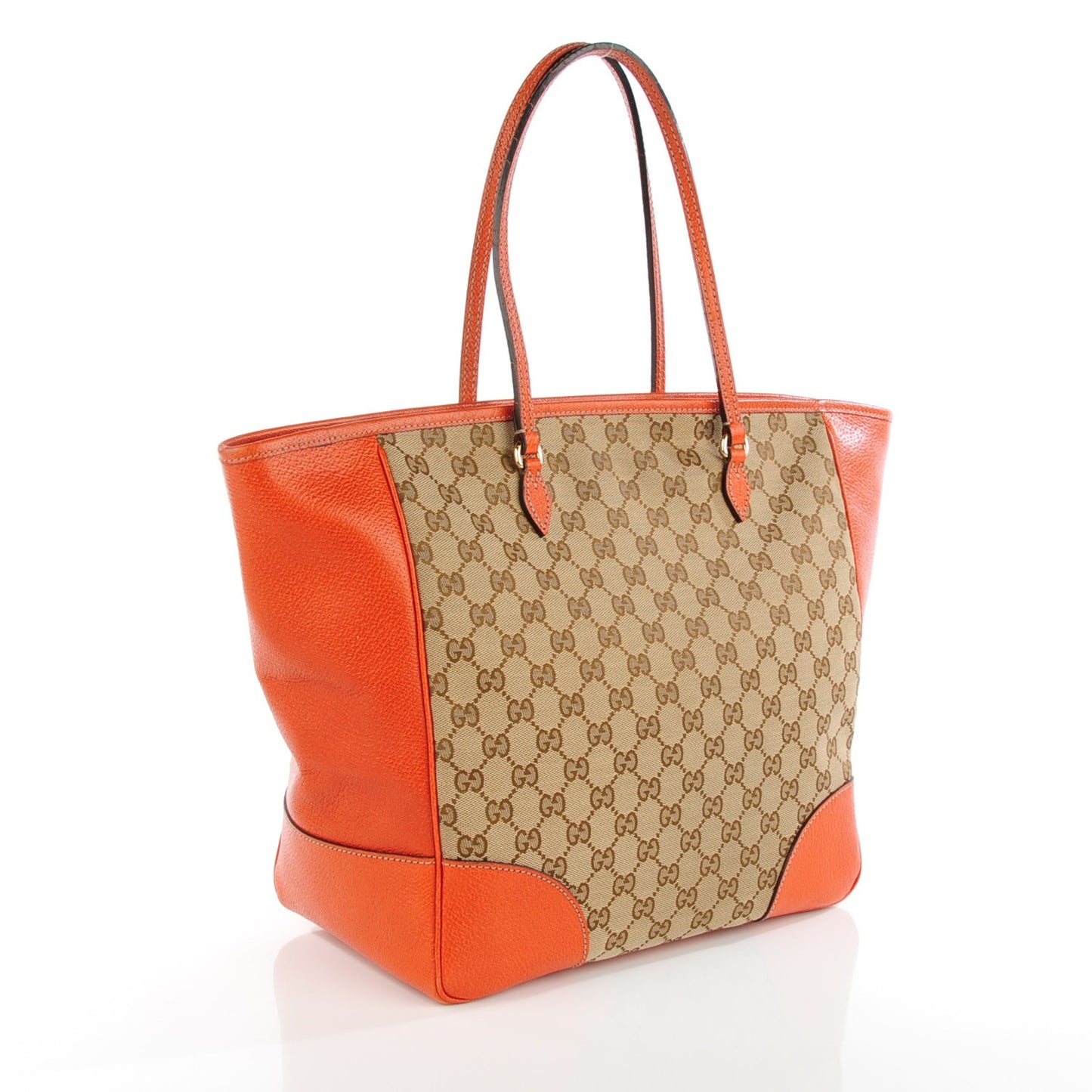 Monogram Medium Bree Zippered Tote Beige Orange