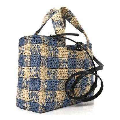 Loewe X PAULA'S IBIZA Raffia Small Font Tote Natural Light Blue 3 of 9