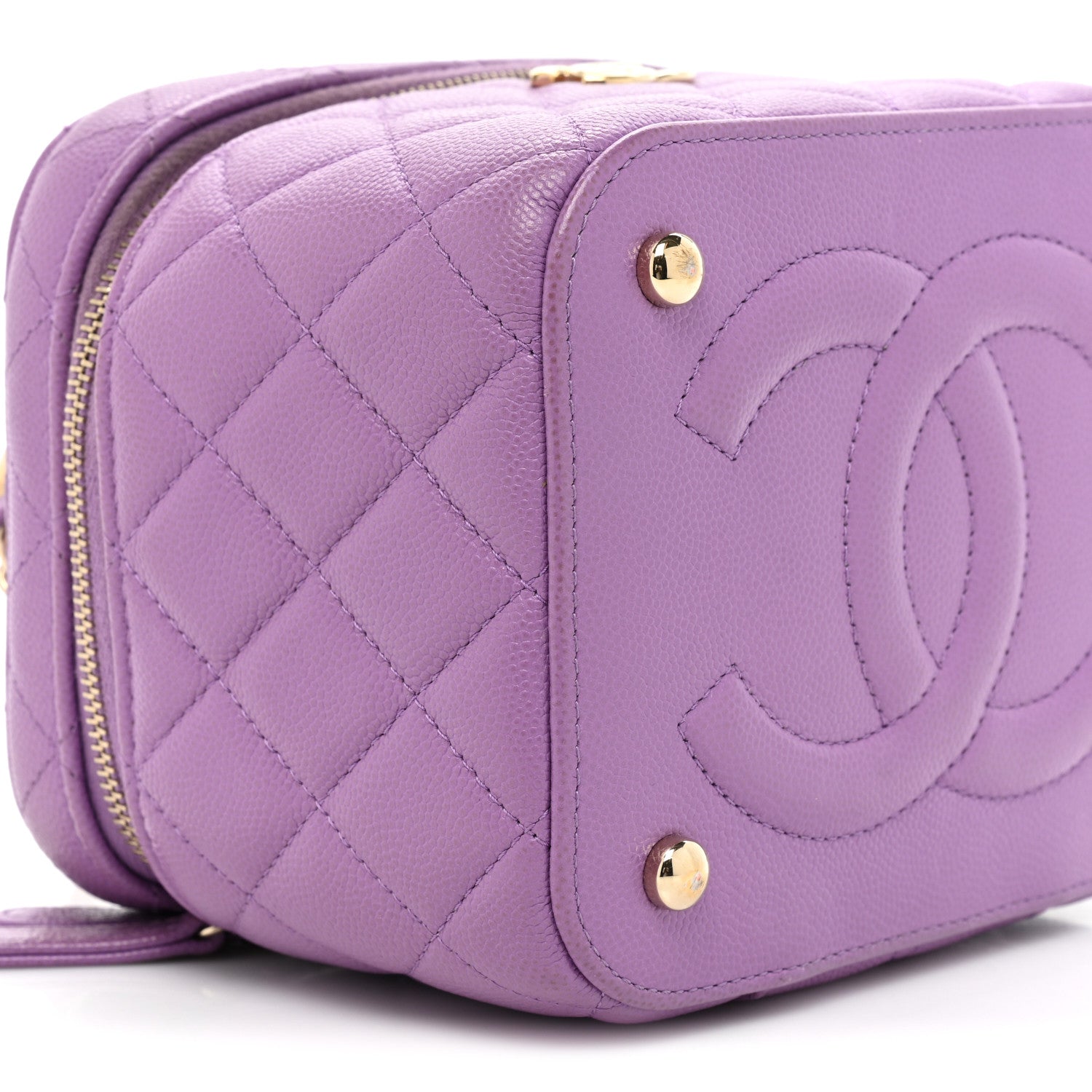 Chanel Caviar Quilted Small CC Vanity Case Purple 9 of 13