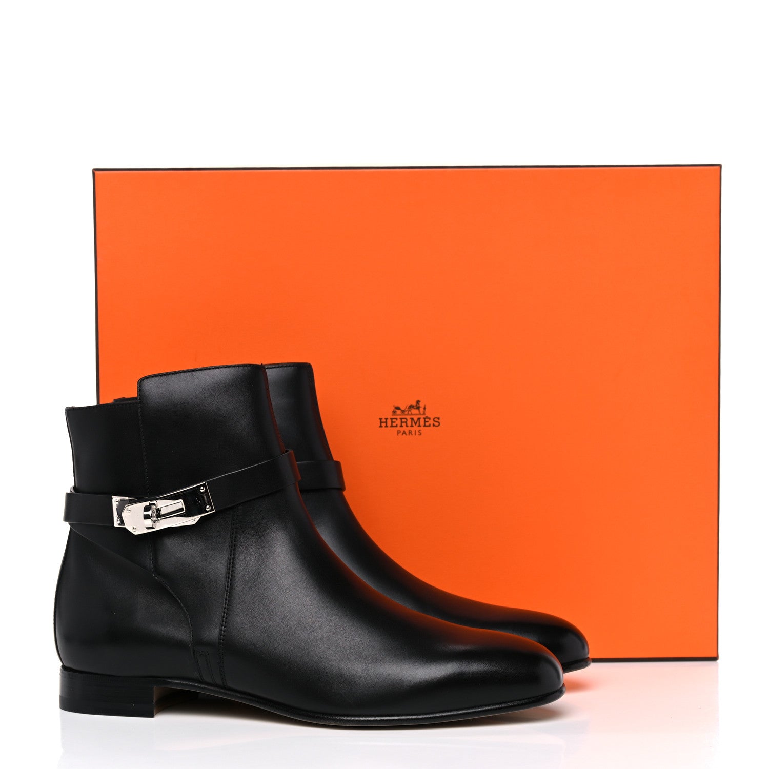 Hermes Calfskin Neo Low Boots 39 Black 10 of 10