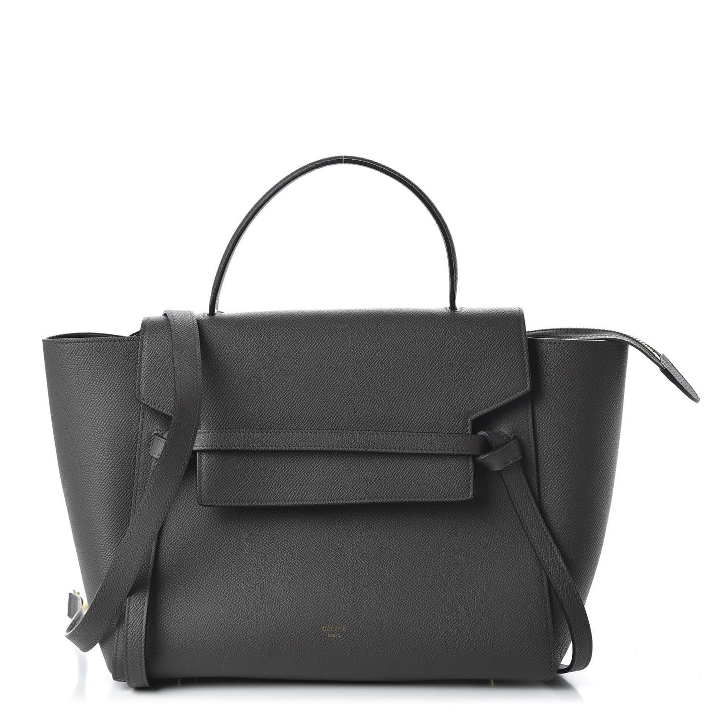 Grained Calfskin Mini Belt Bag Grey