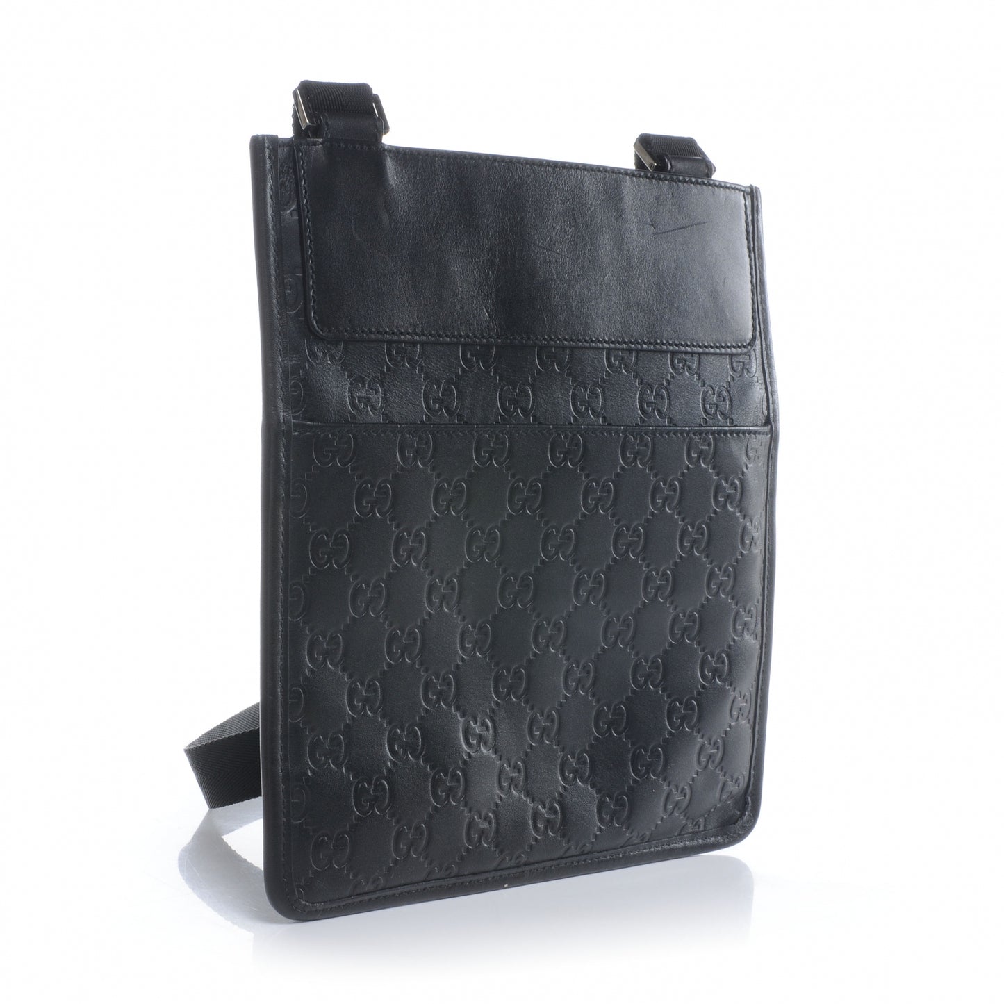 Guccissima Flat Messenger Bag Black