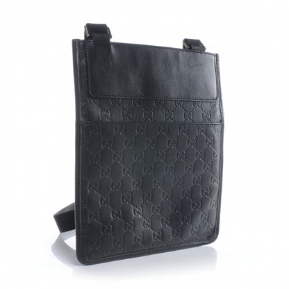 Gucci Guccissima Flat Messenger Bag Black 3 of 8