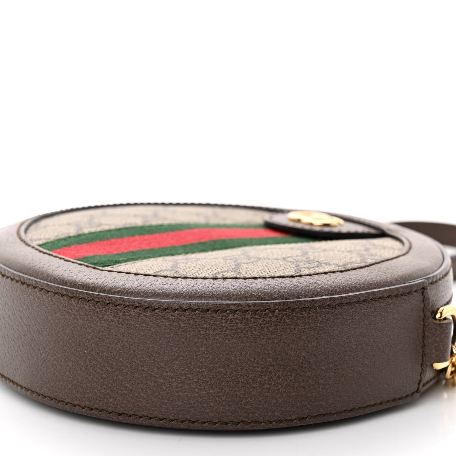 Gucci GG Supreme Monogram Web Mini Ophidia Round Shoulder Bag Brown 11 of 12