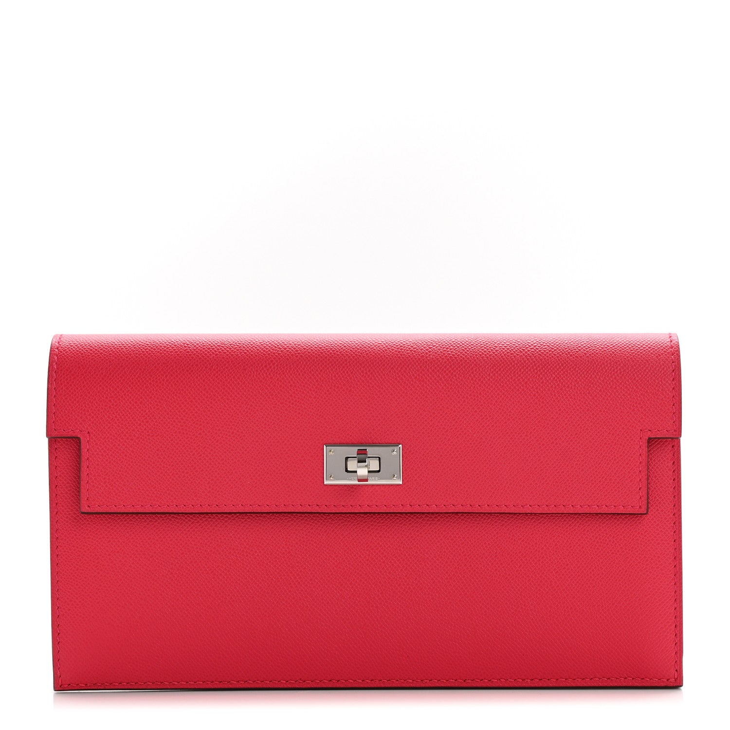 Hermes Madame Calfskin Kelly Pocket Long Wallet Rose Extreme 1 of 8