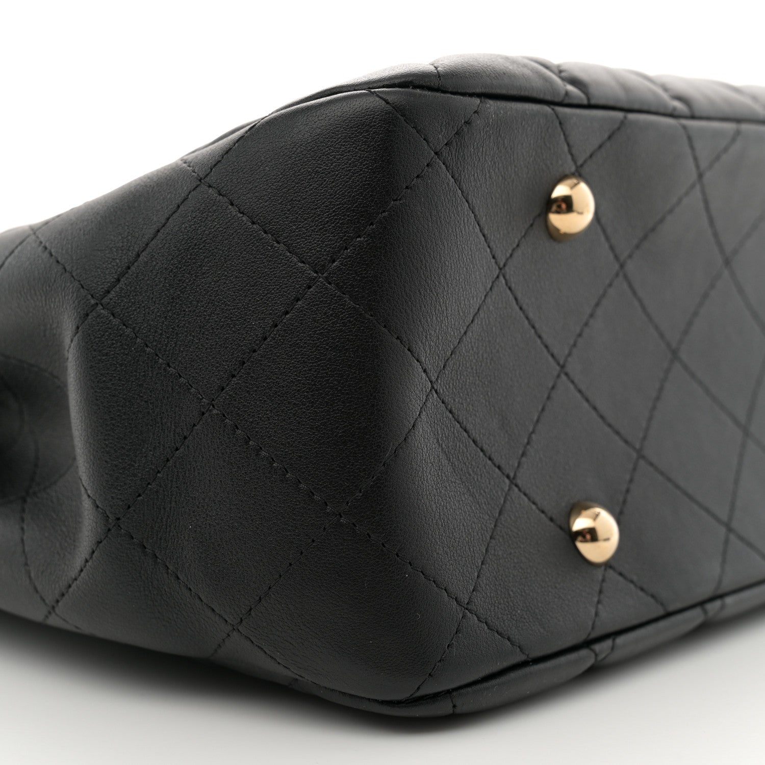 Chanel Calfskin Quilted Large CC Shopping Tote  Black 9 of 12