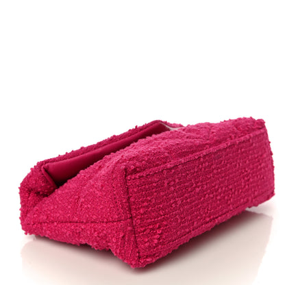 Saint Laurent Shearling Quilted Toy Loulou Puffer Monogram Chain Satchel Fuchsia 4 of 11