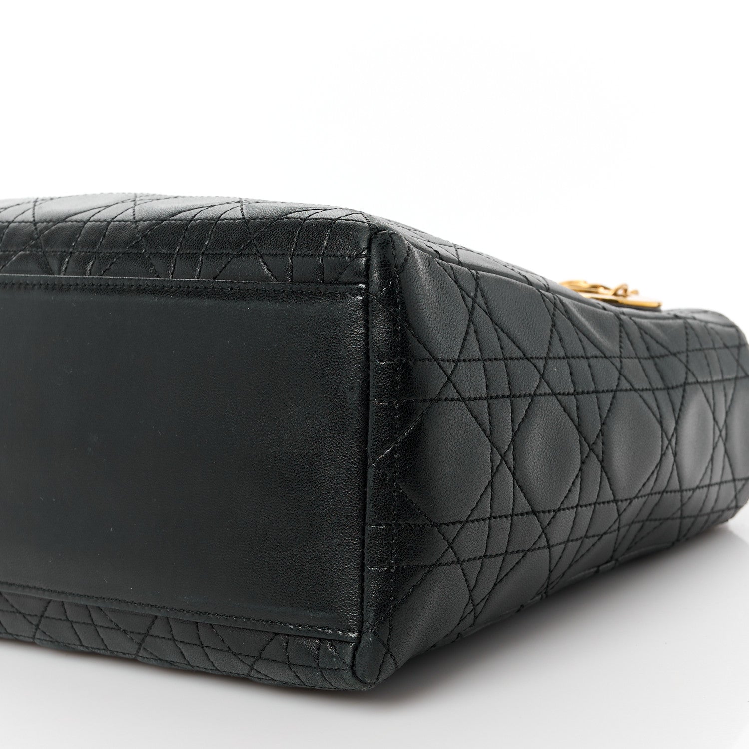 Christian Dior Lambskin Cannage Medium Lady Dior Black 10 of 11