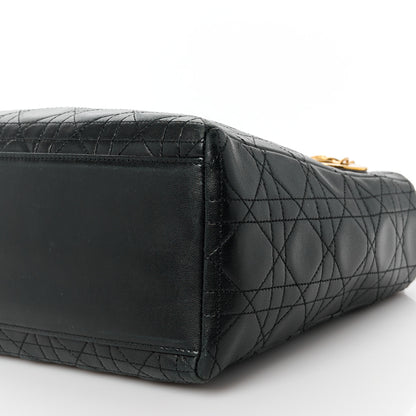 Christian Dior Lambskin Cannage Medium Lady Dior Black 10 of 11