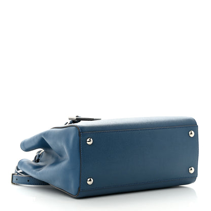 Fendi Vitello Elite Petite 2Jours Tote Blue Cobalto 4 of 13