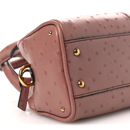 Chloe Buffalo Ostrich Effect Small Charms Bowling Bag Nougat 9 of 10