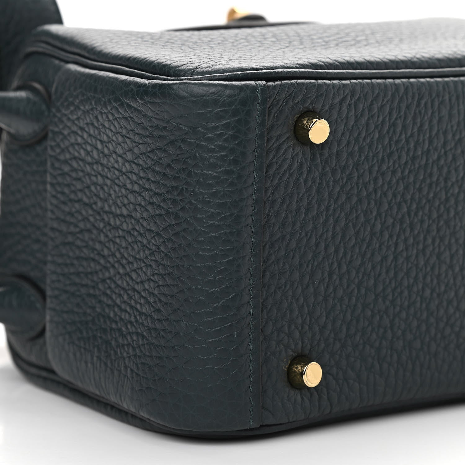 Hermes Taurillon Clemence Mini Lindy 20 Vert Cypress 9 of 11