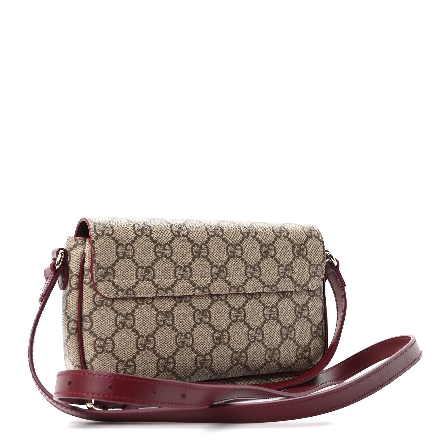 Gucci GG Supreme Monogram Cat Print Mini Shoulder Bag Beige Ebony Rosso Ancora 3 of 10