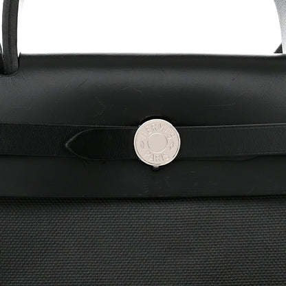 Hermes Toile H Berline Vache Hunter Herbag Zip PM 31 Black Ecru 9 of 13