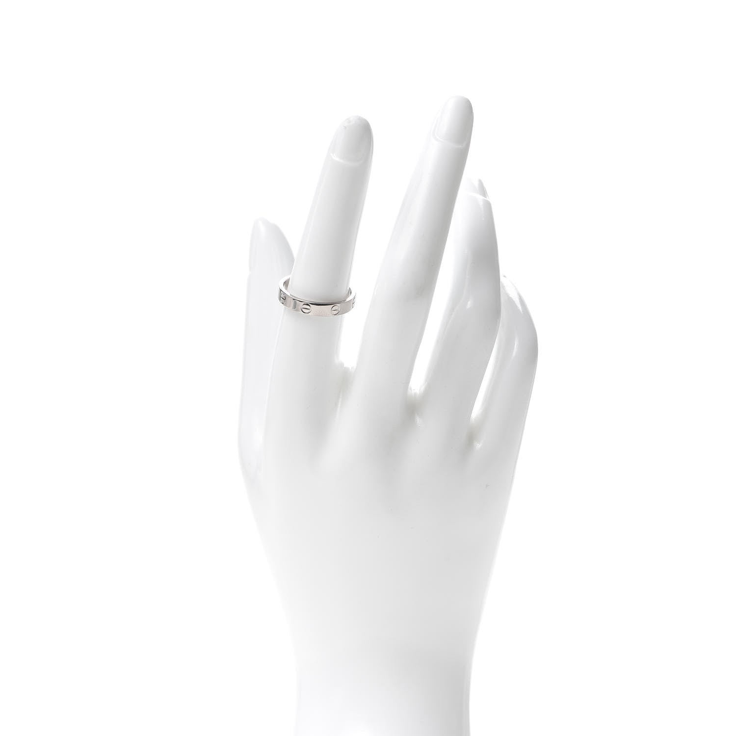Cartier 18K White Gold 3.5mm LOVE Wedding Band Ring 55 7.25 2 of 5