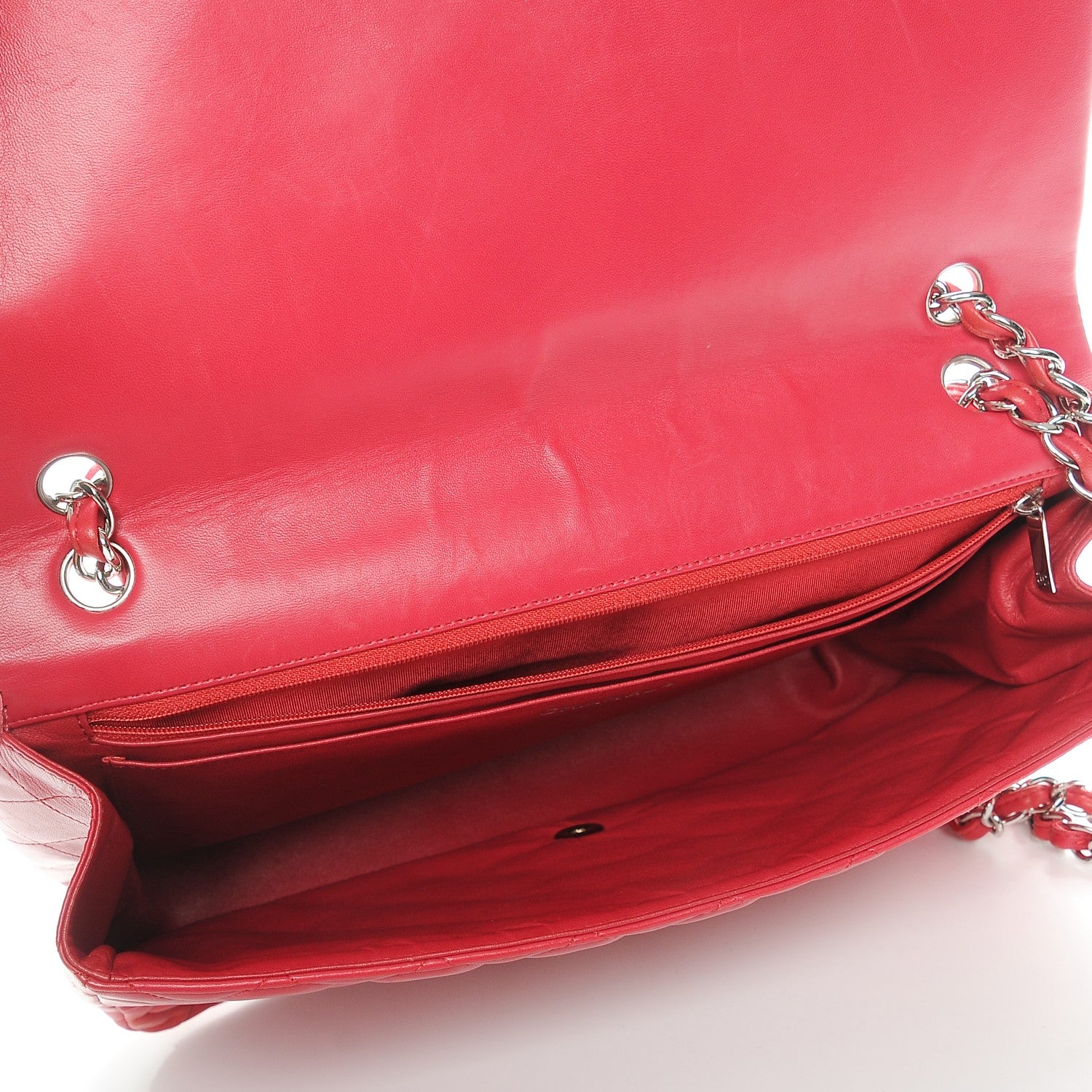 Chanel Lambskin Quilted Maxi Single Flap Fuchsia 6 of 9