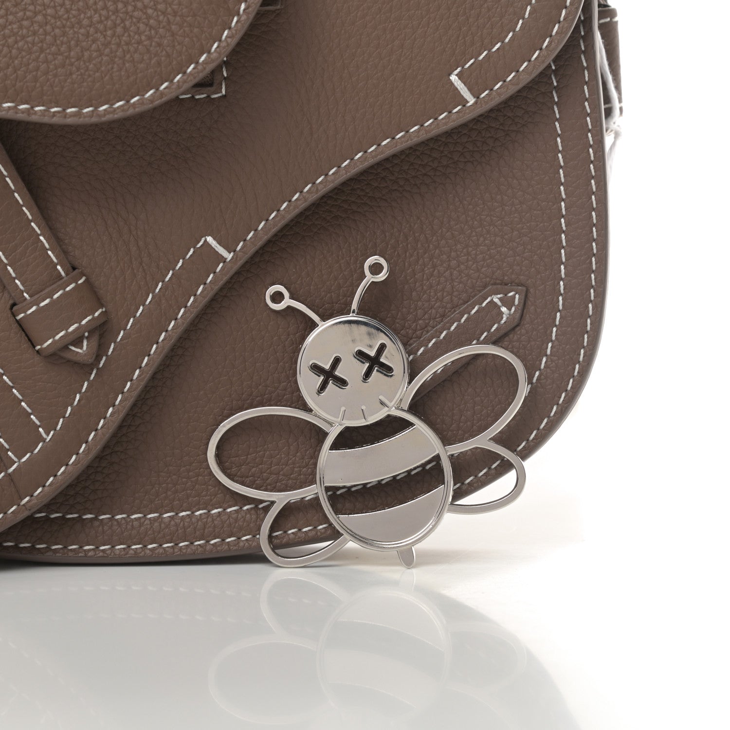 Christian Dior X KAWS Grained Calfskin Saddle Pouch Marron Multicolor 11 of 13