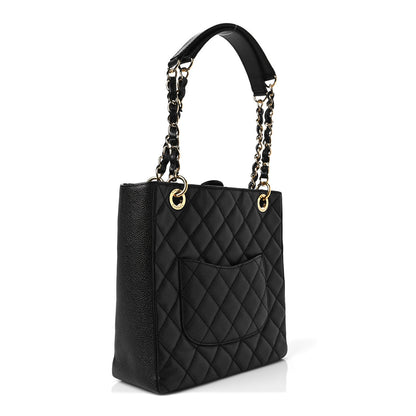 Chanel Caviar Quilted Petit Shopping Tote PST Black 3 of 7