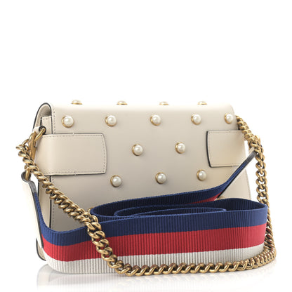 Gucci Nappa Pearl Studded Mini Queen Margaret Broadway Shoulder Bag Mystic White 3 of 13