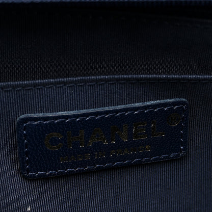 Chanel Aged Calfskin Chevron Quilted Backpack Navy 6 of 11
