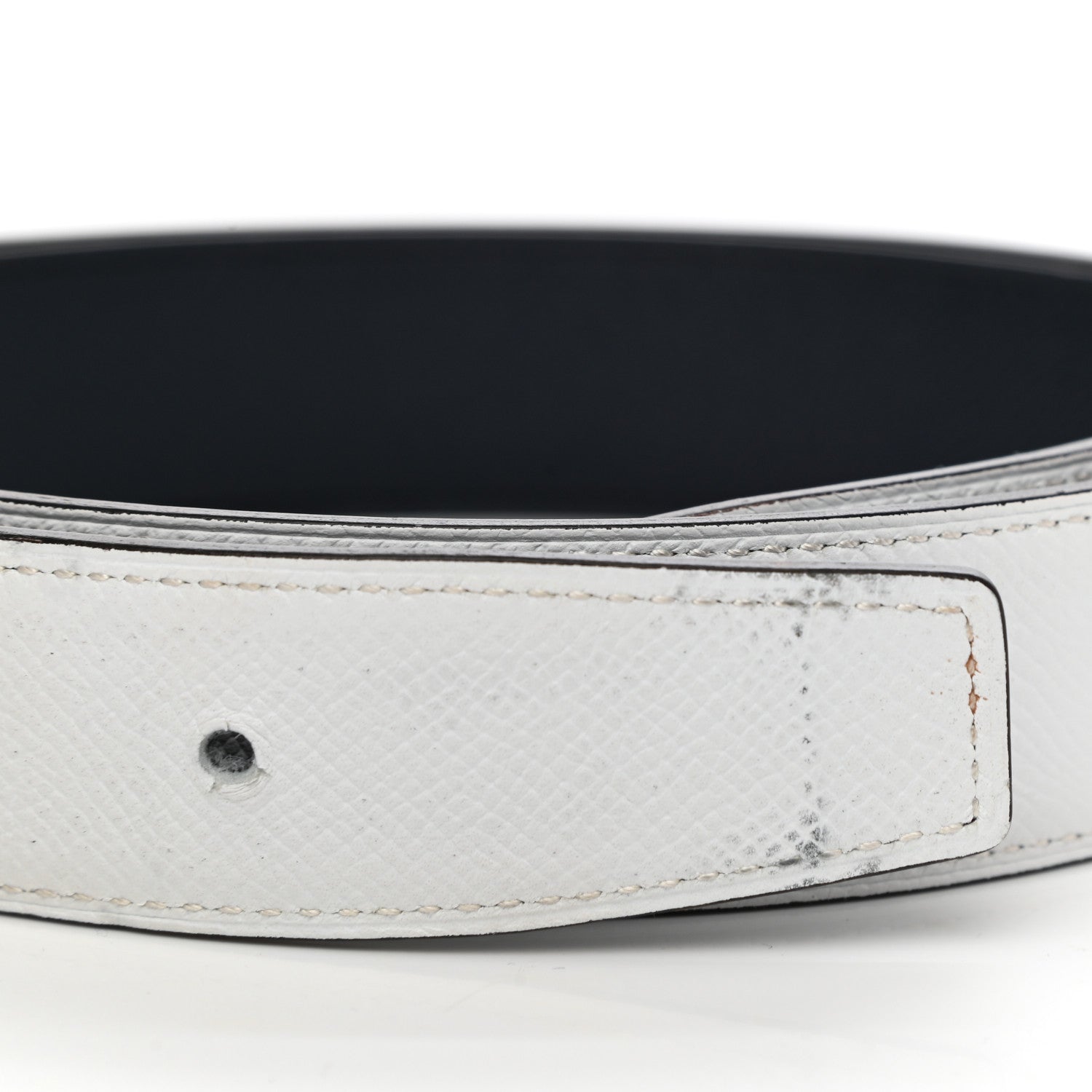 Hermes Epsom 32mm Belt Strap 85 Black White 6 of 6