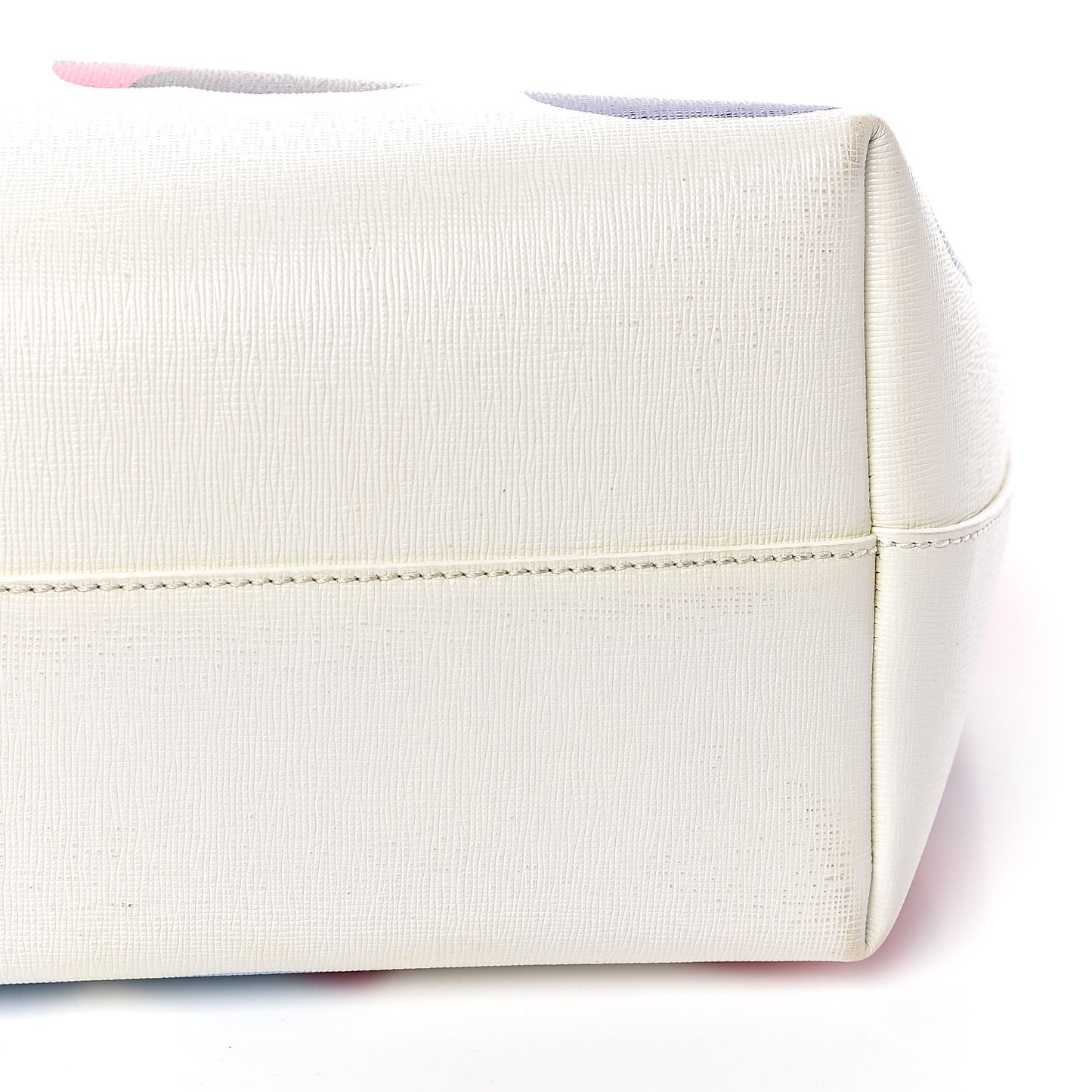 Vitello Elite Roma Print Signature Roll Tote White Multicolor