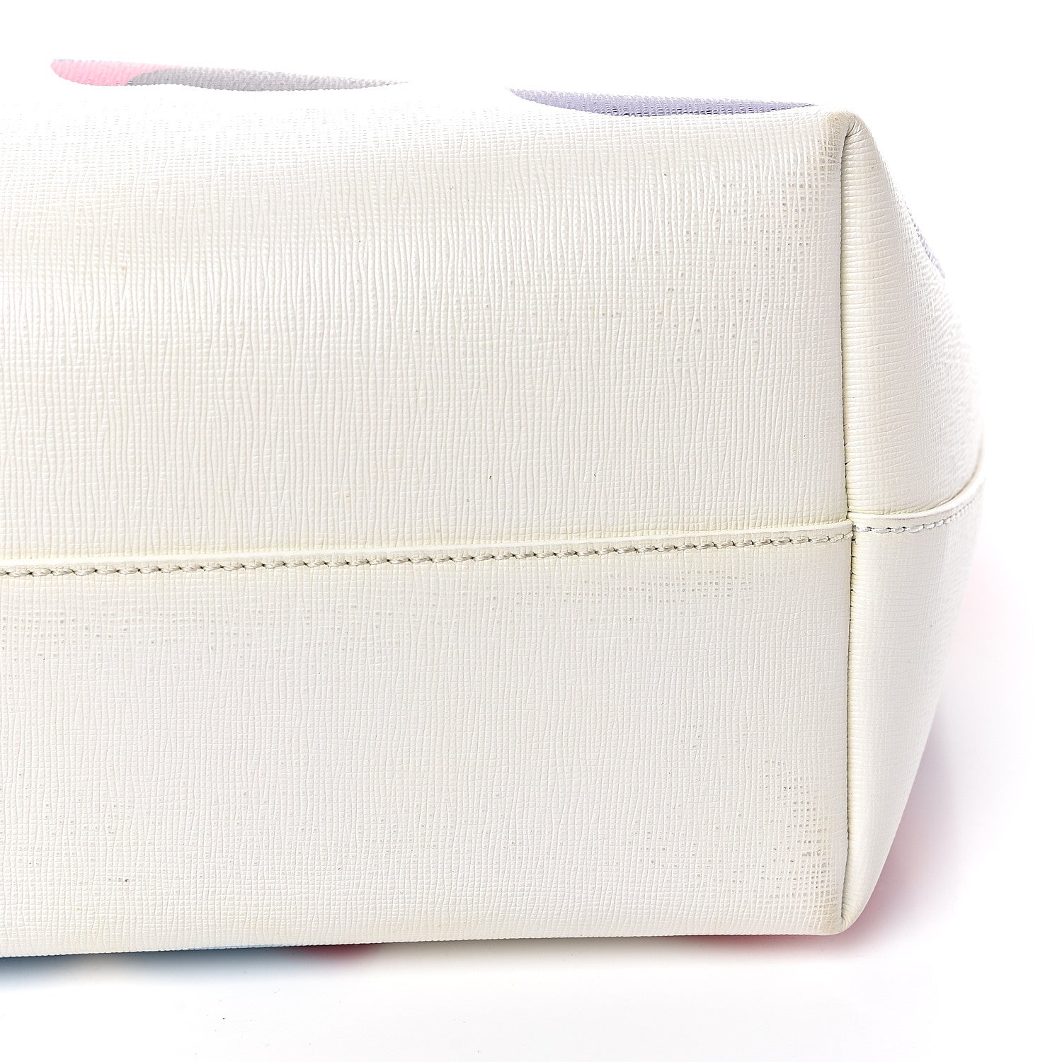 Fendi Vitello Elite Roma Print Signature Roll Tote White Multicolor 10 of 15