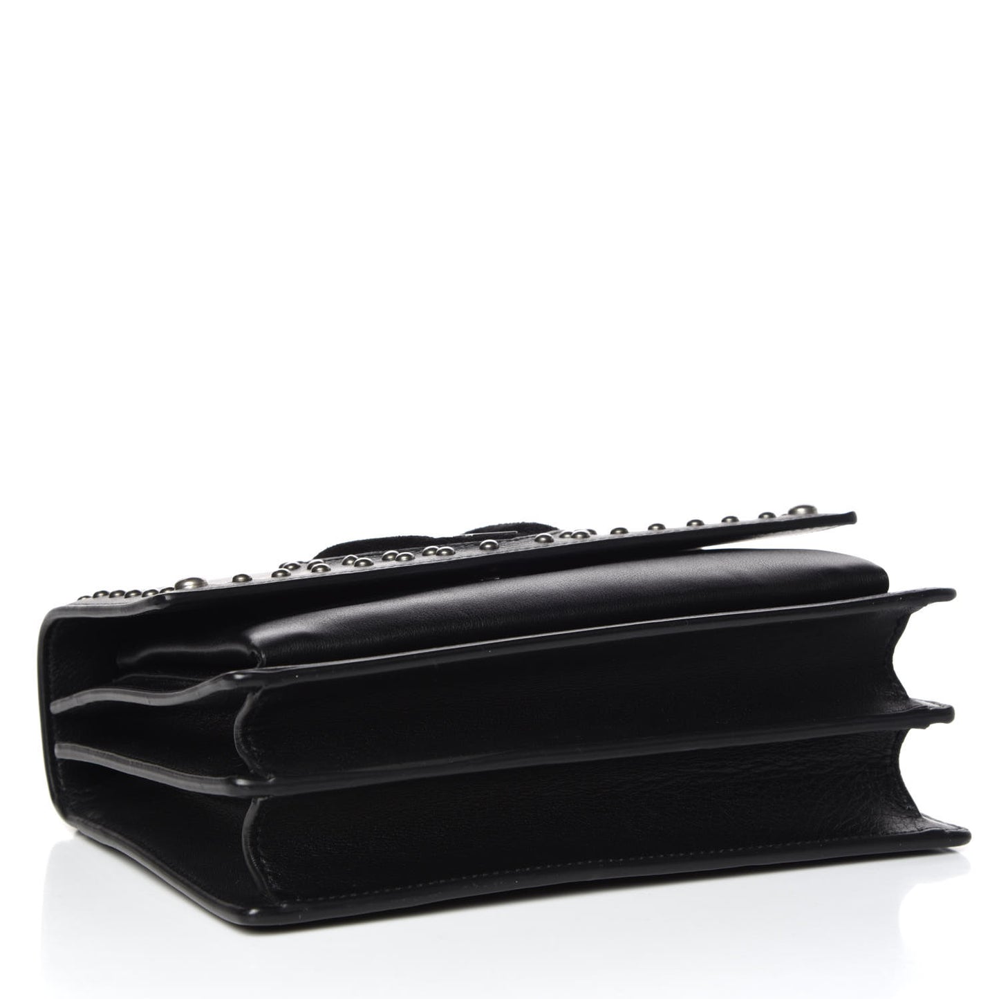 Grained Calfskin Studded Medium Monogram Heart Sunset Black