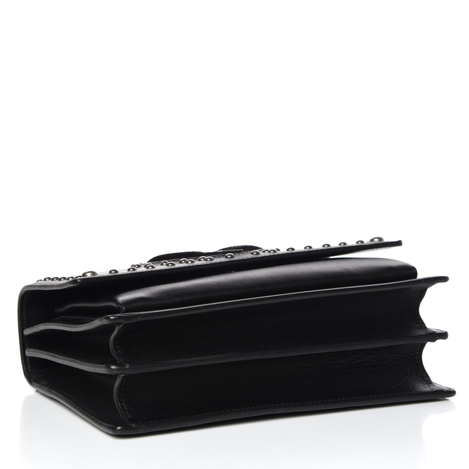 Saint Laurent Grained Calfskin Studded Medium Monogram Heart Sunset Black 4 of 11
