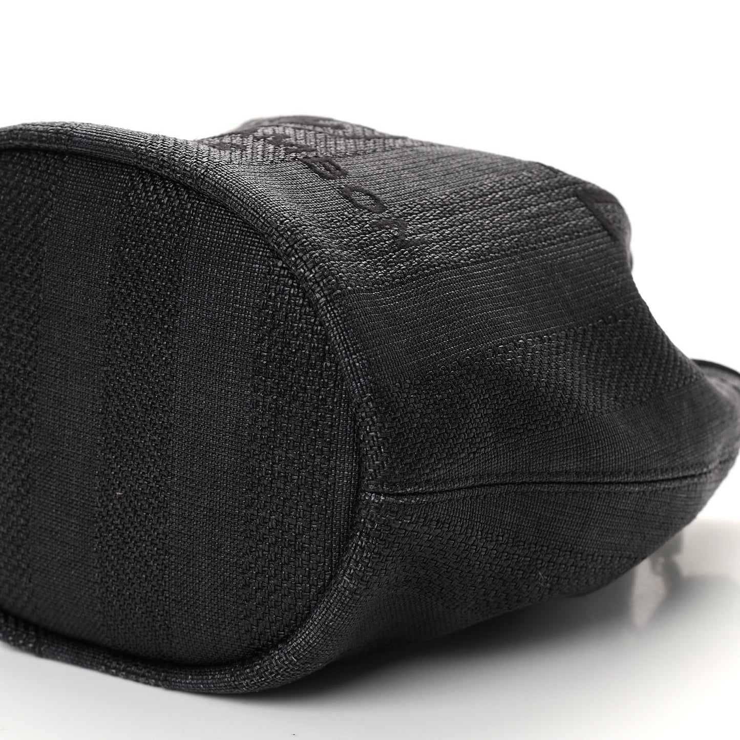Mixed Fibers Stripe Deauville Drawstring Bag Black