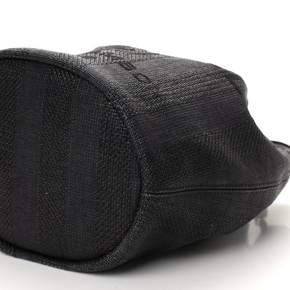 Chanel Mixed Fibers Stripe Deauville Drawstring Bag Black 10 of 10