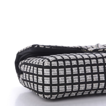 Chanel Ribbon Tweed Medium Double Flap Black White 6 of 8